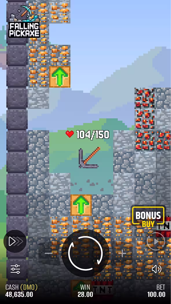 Мобильный скриншот геймплея Falling Pickaxe